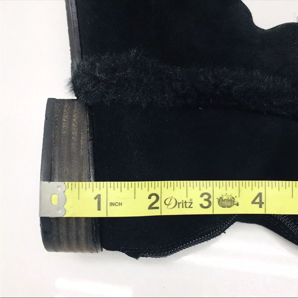 BCBG Tall black Suede Leather Fur Lined Black Boots - Picture 13 of 15
